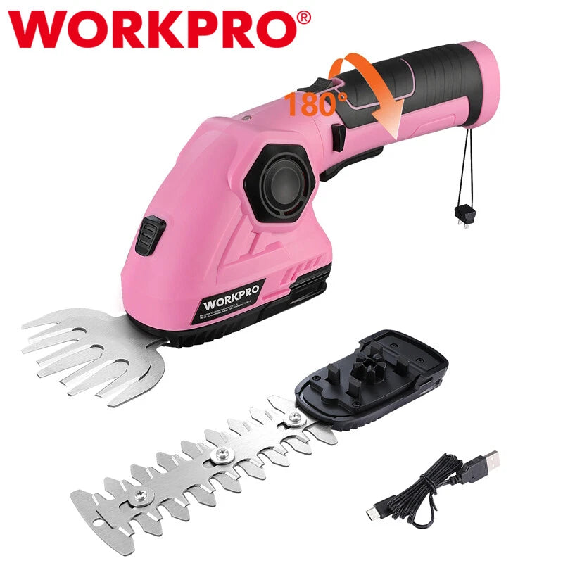 Workpro Cordless Grass Shear Shrubbery Trimmer 2-in-1 Electric