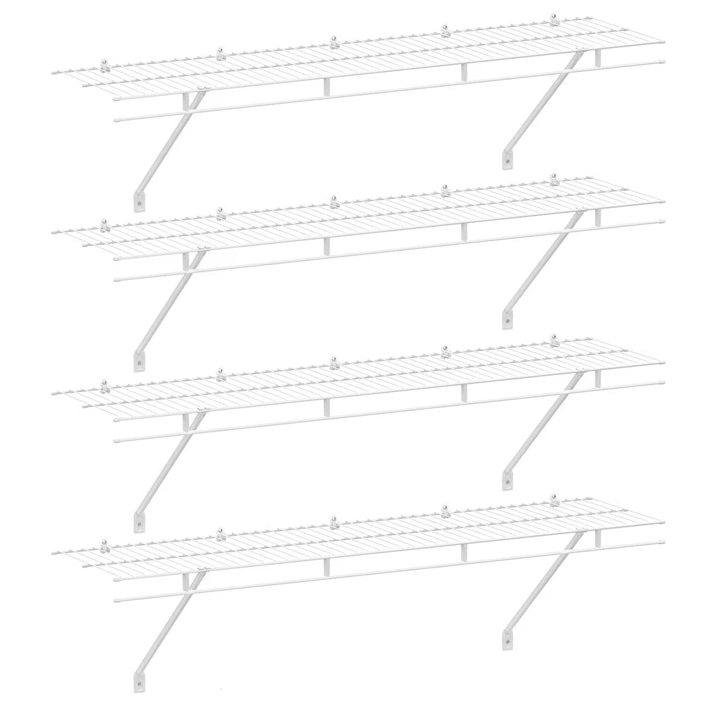 Haushof 4ftx12in Heavy Duty Closet Shelves 4-pack Wall Mounted Wire