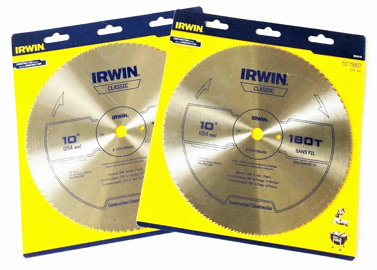 2 Irwin 10" Circular Table Compound Miter Saw Blades 180t 180 Tooth