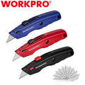 Workpro Premium Utility Knife Quick Change Blades 10 Extra Blades