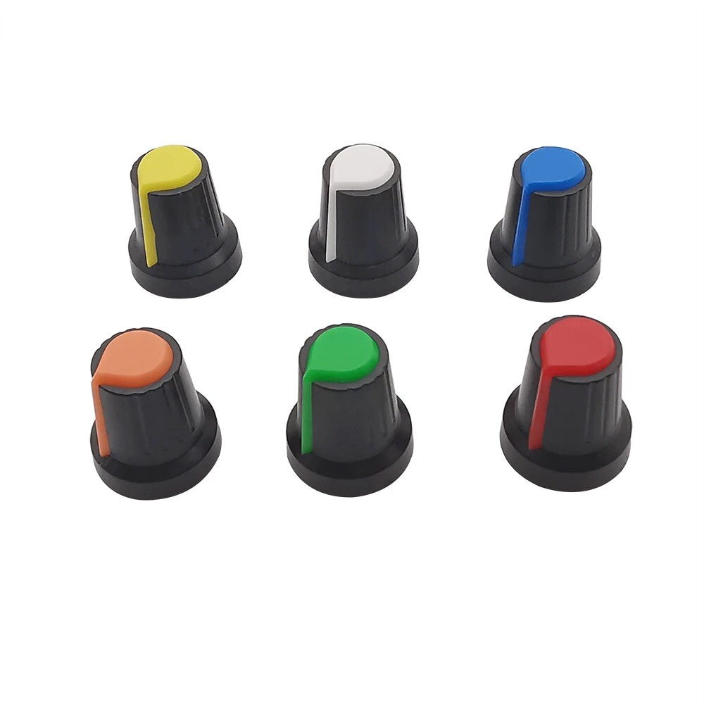 Potentiometer Control Knob for 6MM Shaft Hole Red Blue Yellow Orange