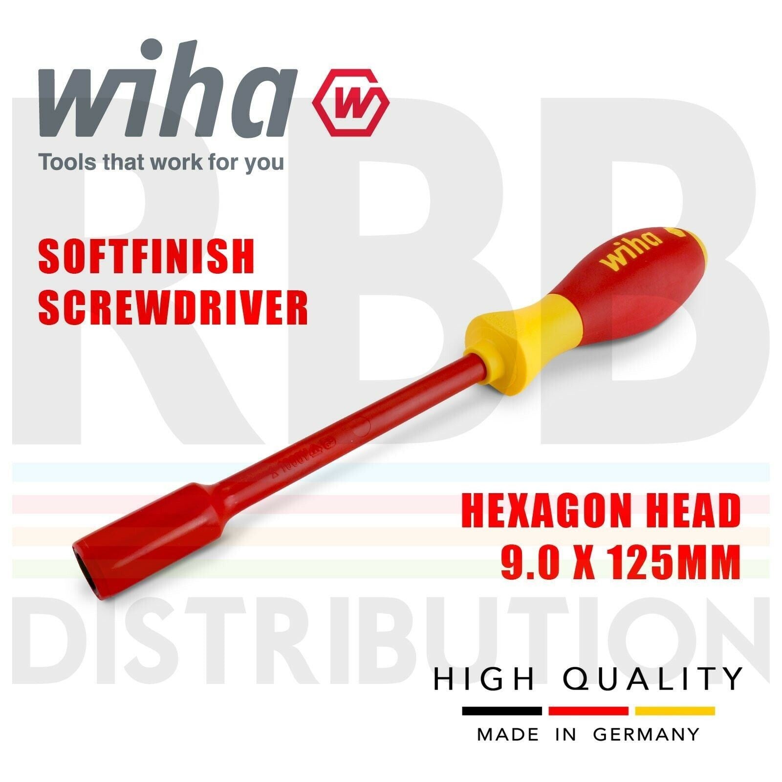 Wiha 00860 Destornillador Hex VDE 1000V Electricista 9mm SoftFinishOpens in a ne