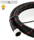 AN -10 (10AN AN10) Nylon Braided Red Streaked Stealth Black Hose 1m