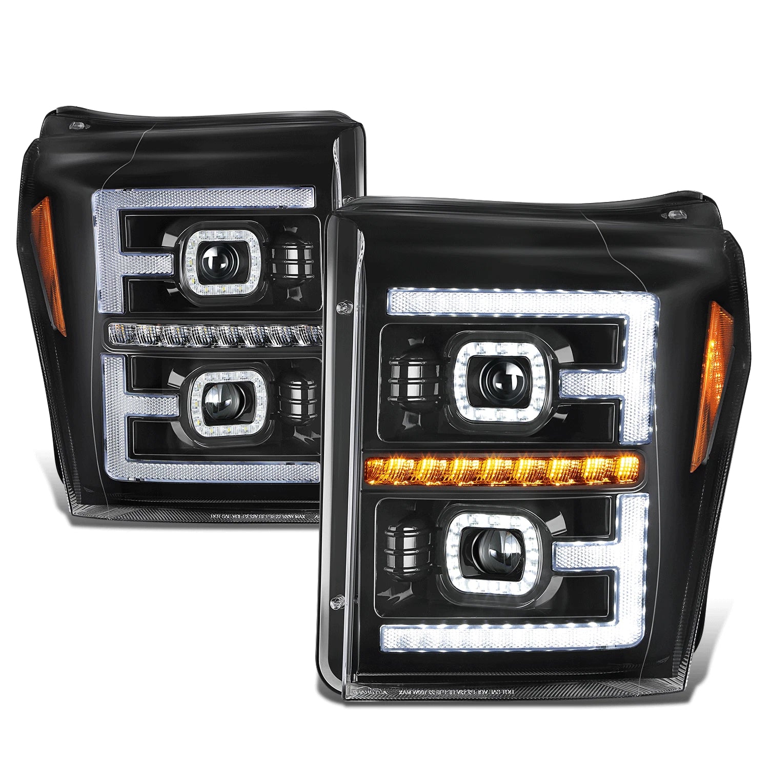 Fit 11-16 Ford F-250 Sd Black Amber Sequential | Built Supply Co