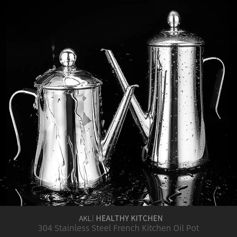 304 Stainless Steel Kitchen Oil Bottle With Precision For Pour Large
