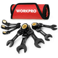 Workpro 8PCS Stubby Anti-Slip Ratcheting Combination Wrench Set
