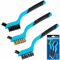 BlueSpot 3pc Soft Grip Mini Wire Brush Set by BlueSpot