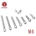 10pcs-1000pcs DIN912 M4 Stainless Steel 304 Hex Bolts Socket Cap Screws Head