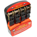4 pcs 1" x 15' ft Ratchet Tie Down Adjustable Set Cargo Holding Strap Belt