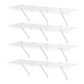 HAUSHOF 4-Packs 4ft x 16in Closet Shelves Wall Mounted White Metal Wire Shelving