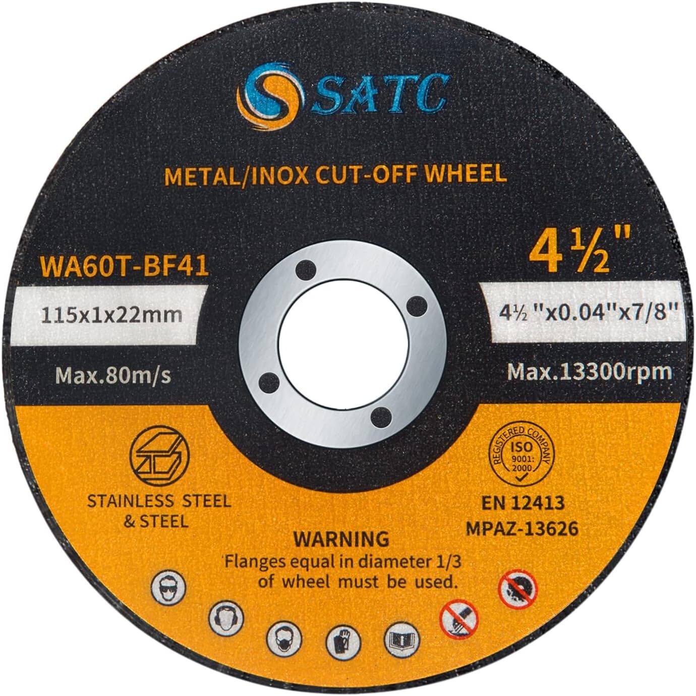500 Pcs 4-1/2" x .040" x 7/8" Cut off Wheels Stainless Steel Metal