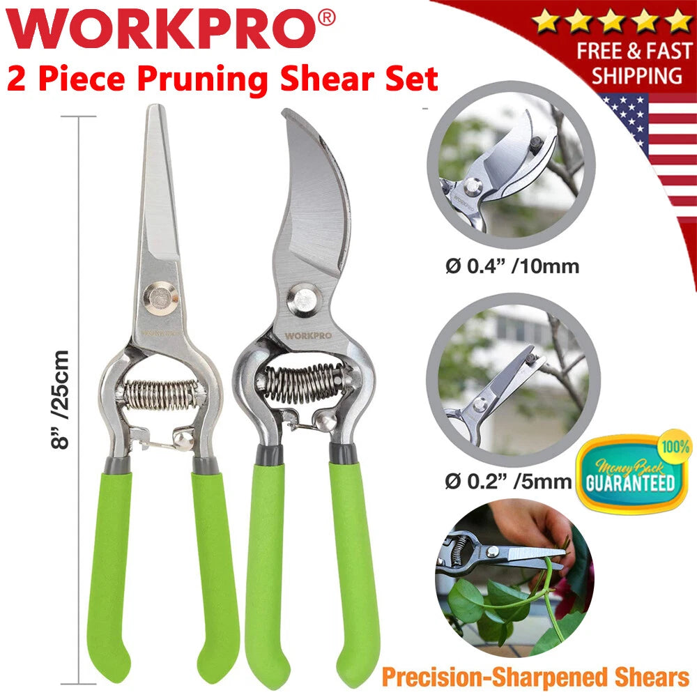 Workpro 8" Pruning Shear Cutting Grafting Scissors Garden Scissor