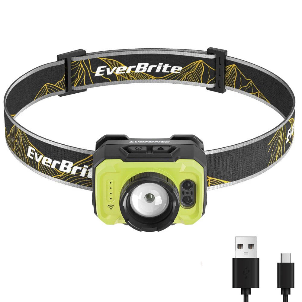 EverBrite Rechargeable Zoomable 600 Lumen Headlamp 4 Modes Headlight Floodlights