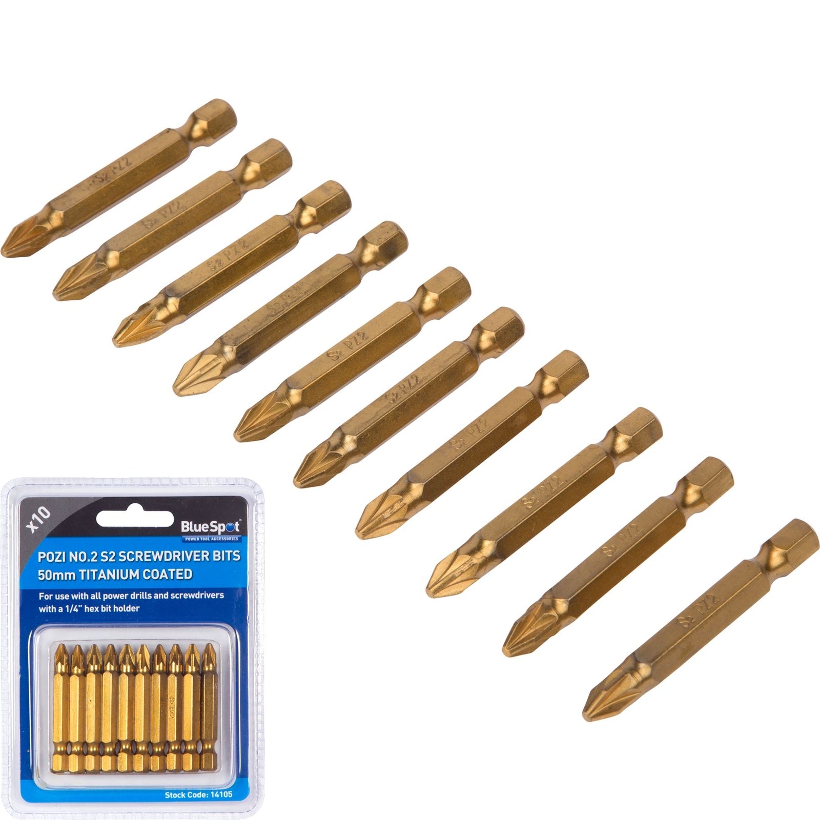 BlueSpot Titanium Bit Set Drill Driver 10pc by BlueSpot