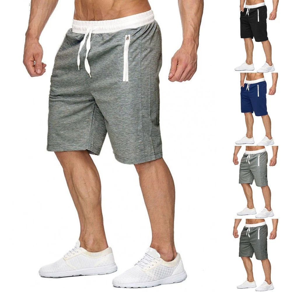 Men Casual Shorts Drawstring Short Pants 85% Polyester Blend 15%