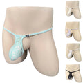 Soft Men Lace Underwear G String Thongs With Large Pouch T Back Design