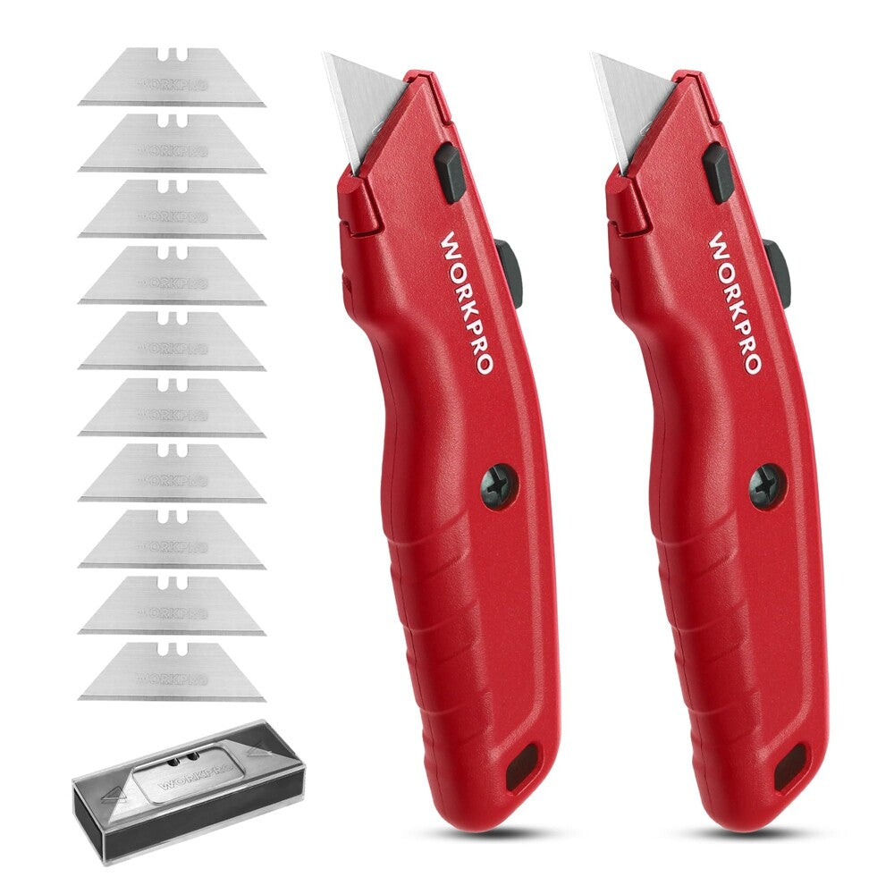 WORKPRO 2PC Utility Knife Set with 10 Blades by WORKPRO