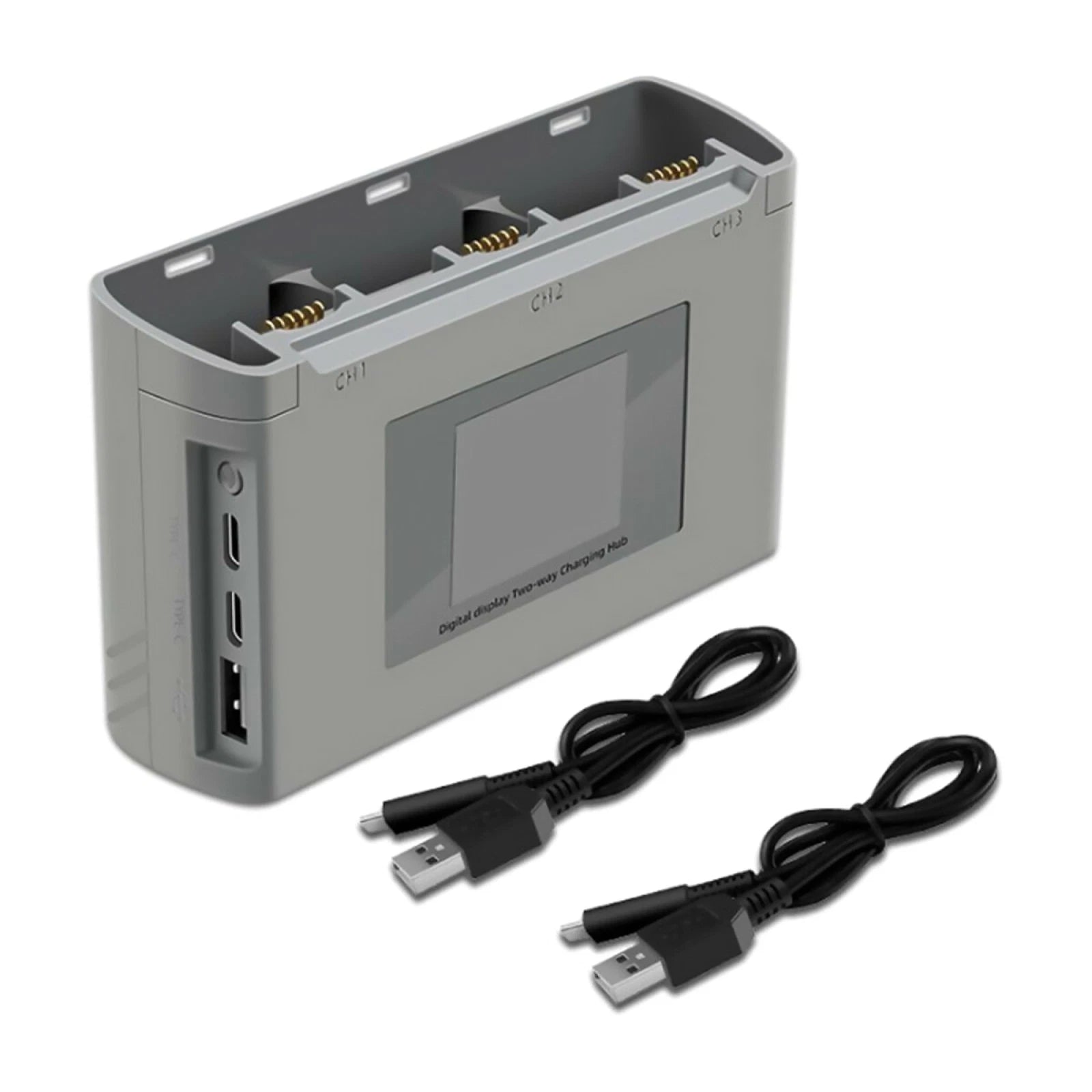 Dual Usb-c Qc3.0 Mult Battery Charger Intelligent Charging Hub For