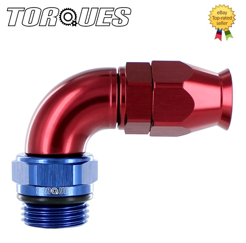AN-8 (8AN JIC-8) To ORB-10 7/8" UNF 90 Degree ULTRAFLOW PTFE Hose