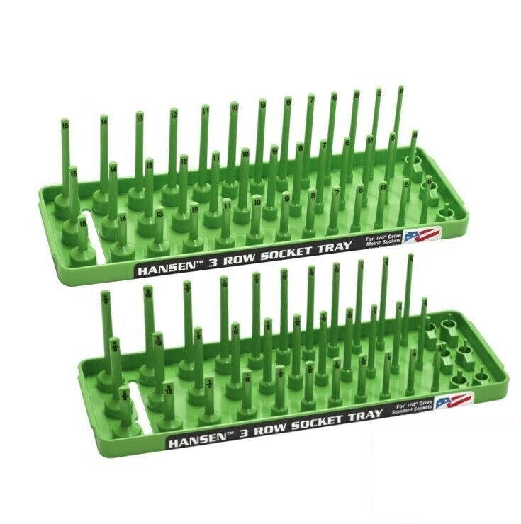 Hansen 1/4" Socket Tray Organizer Set 3 Row