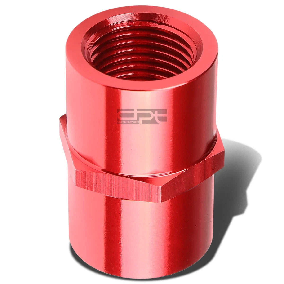 Female 3/8" Npt Pipe Piping Coupler Red Anodized Finishaluminum
