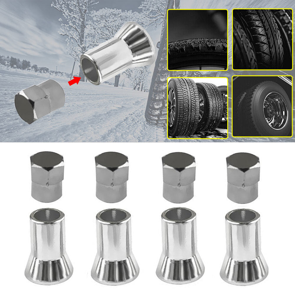 TR413 Chrome Tire Valve Stem Cap with Sleeve by Unbranded