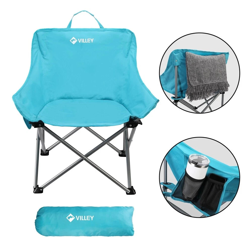 VILLEY Portable Folding Camping Chair Beach Chair Lightweight Chair Outdoor Lawn