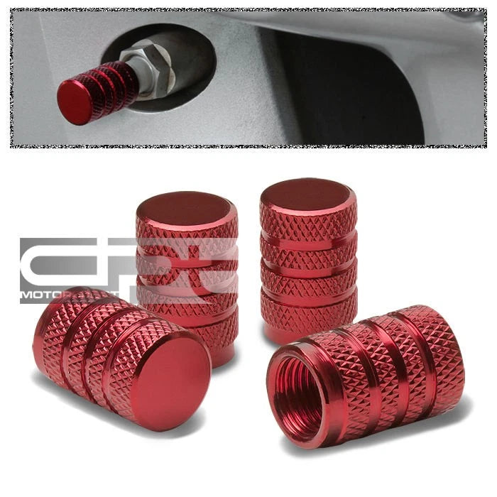 Aluminum Tire/rim Valve Air Port Dust Cover Stems Cap/caps+grip Red