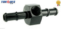 10mm Barb Push On With 1/8" NPT Side Port Gauge Adapter Take Off Black