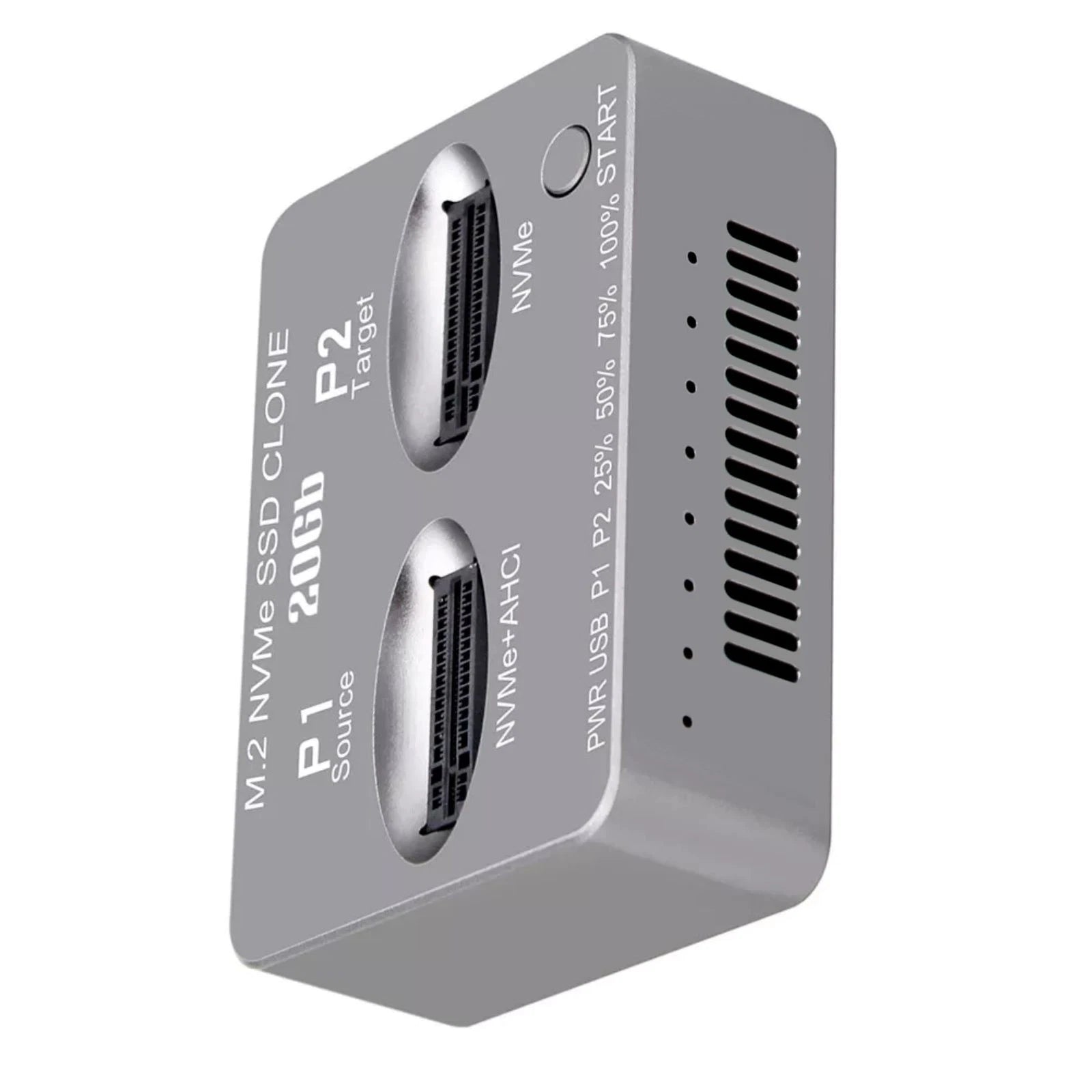 Gray Dual-bay M.2 Nvme Ssd Clone Gen2x2 20gbps | Built Supply Co