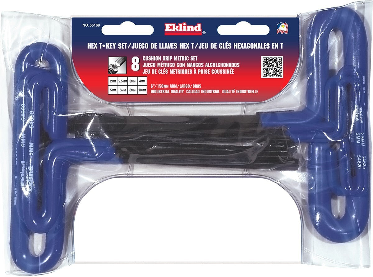 Eklind 8pc Metric Hex T Handle Wrench Set