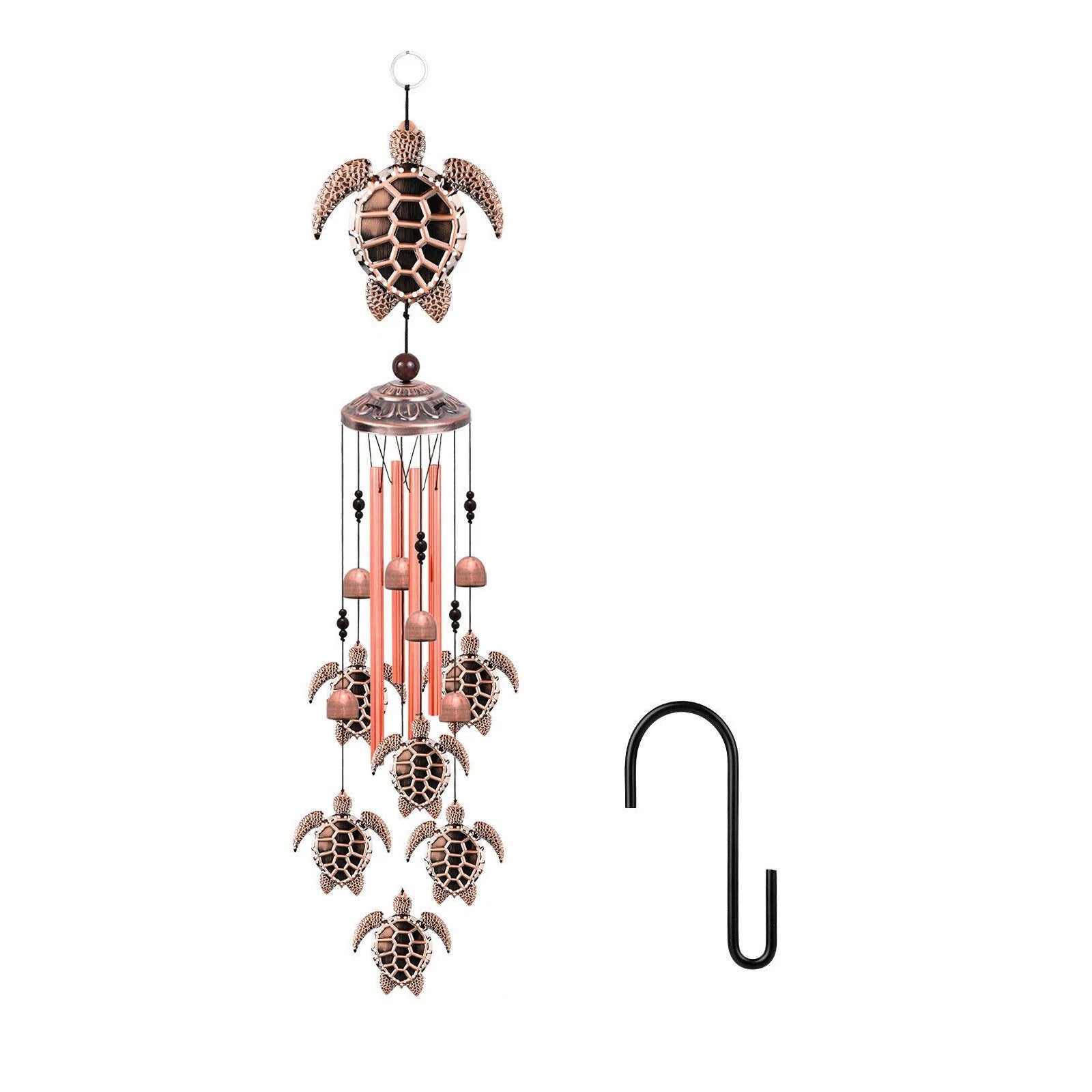 New 33'' Vintage Brown Sea Turtle Animal Wind Chimes Garden Hanging