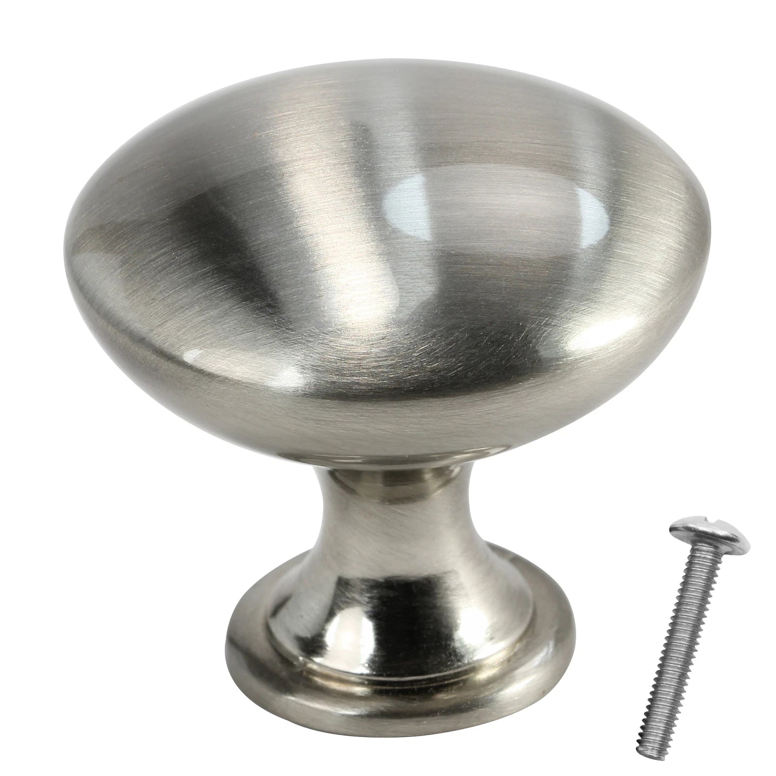 Rok Hardware Contemporary Metal Knob, Brushed Nickel, 1-3/16" Diameter