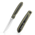 Flissa Folding Pocket Knife Carbon Fiber-g10 Handle Thumb Stud Front