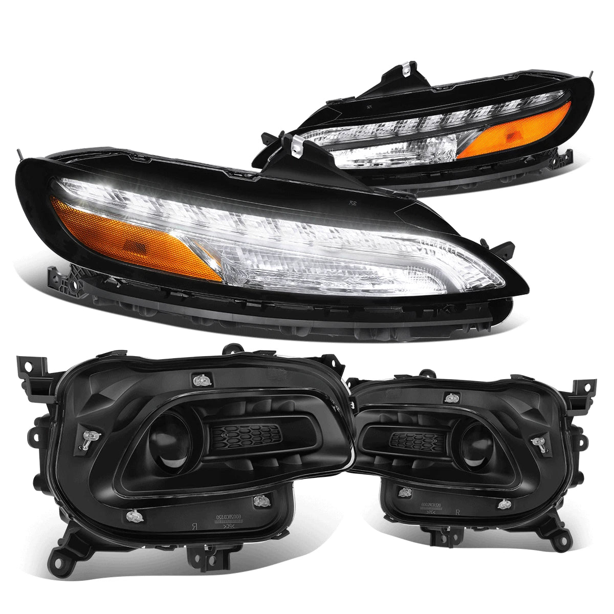 Fit 14-18 Jeep Cherokee Black Amber Projector | Built Supply Co