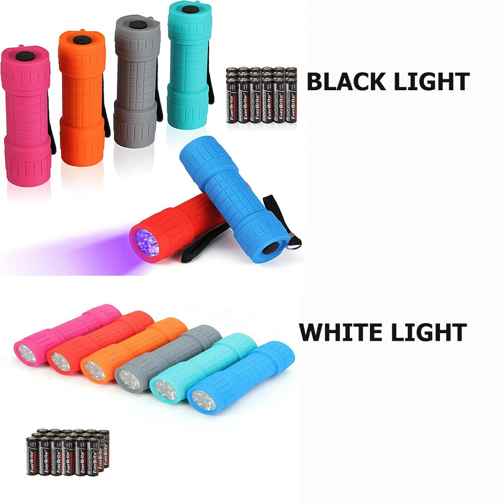 Everbrite Black/white Light 9-LED Mini Flashlight 6-packs Compact