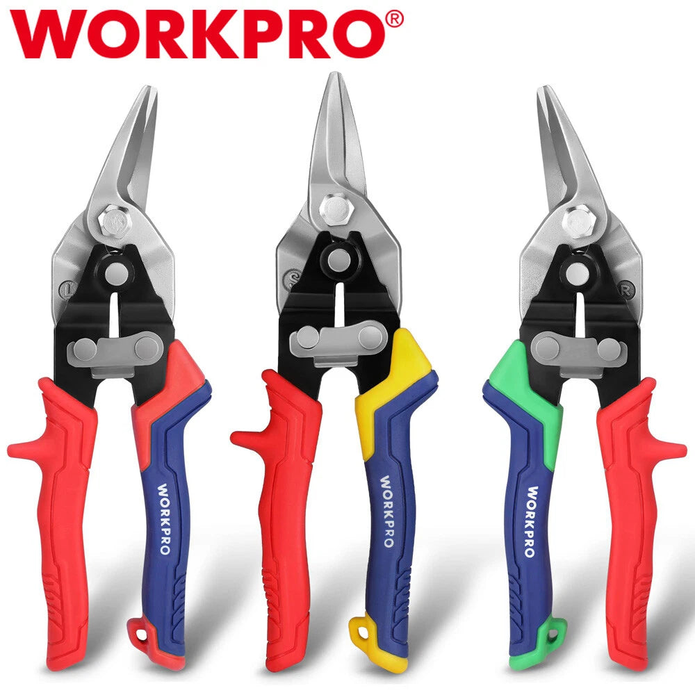 Workpro Aviation Tin Snips Left Right Straight Cr-v | Built Supply Co