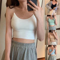 Women's Ice Silk Solid Color Tank Top U Neck Backless Style For