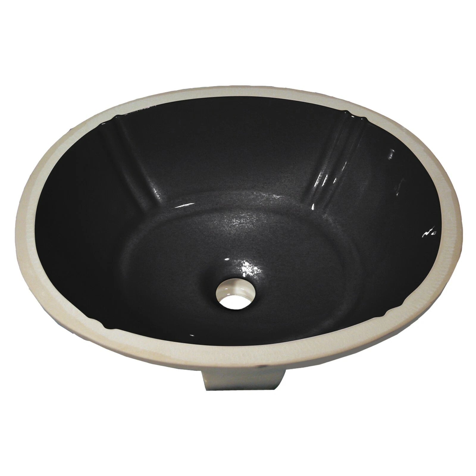 Petal Oval Shaped Undermount Bathroom Sink 17 -7/8" X 14-1/2" Black