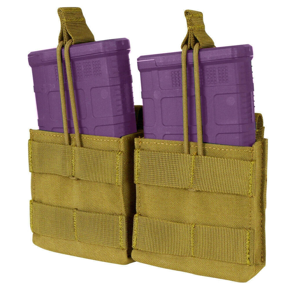 Tactical Molle Double Open-top Mag Pouch For 7.62/308 Mag - Coyote