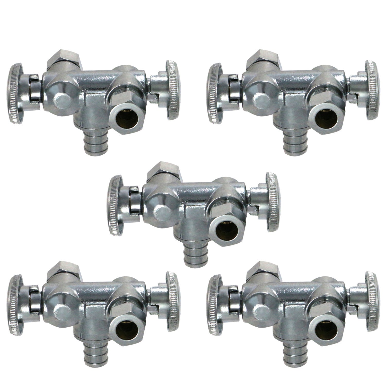 XFITTING 3/8" x 3/8" OD Compression x 1/2" Pex B Valve 5 Pack