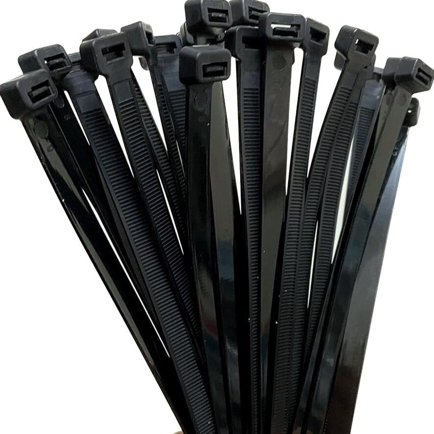 100pc Heavy Duty Black Cable Zip Ties UV Resistant 24" by Unbranded