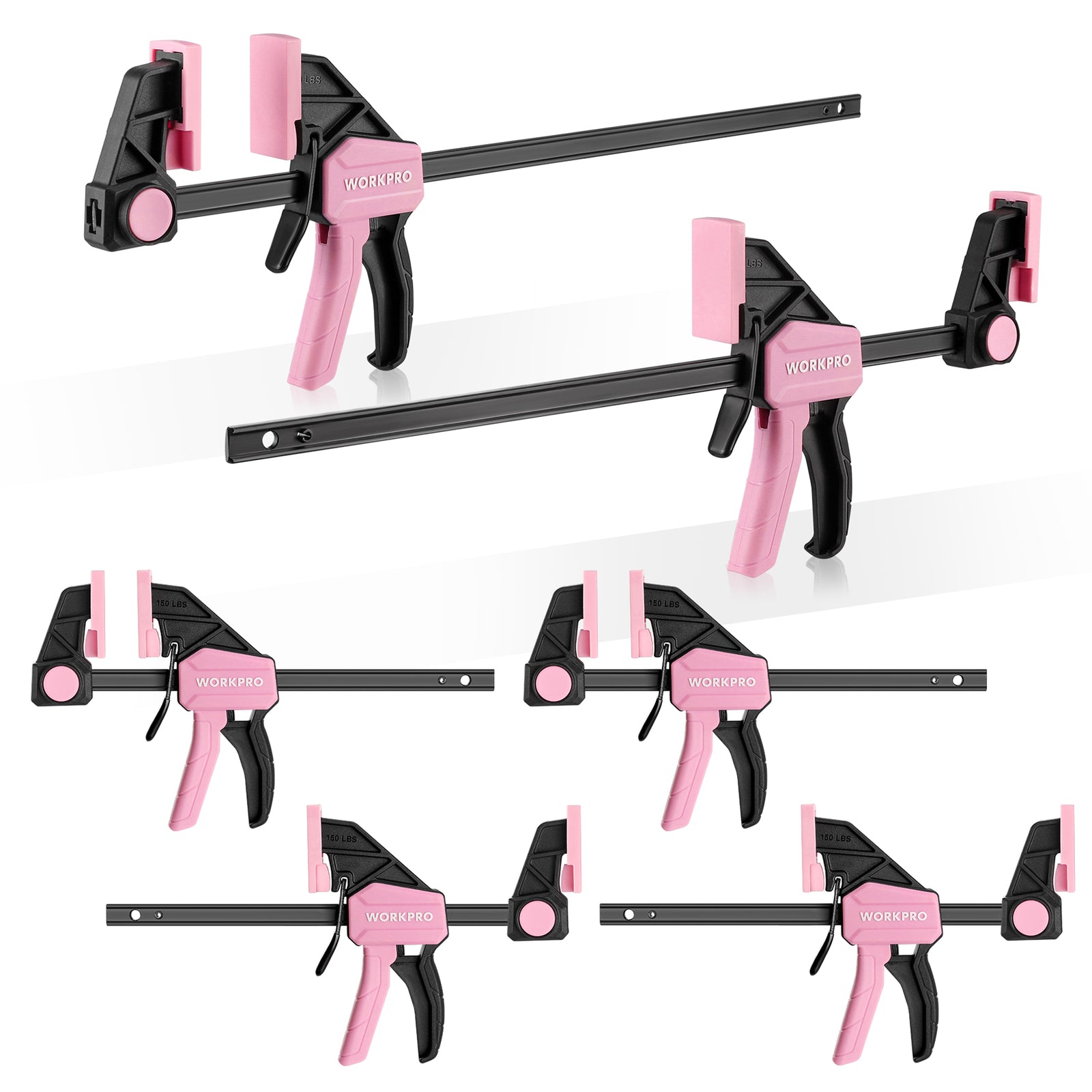 6Pack Bar Clamp One-Handed Clamp/Spreader 6" 12" Light-Duty