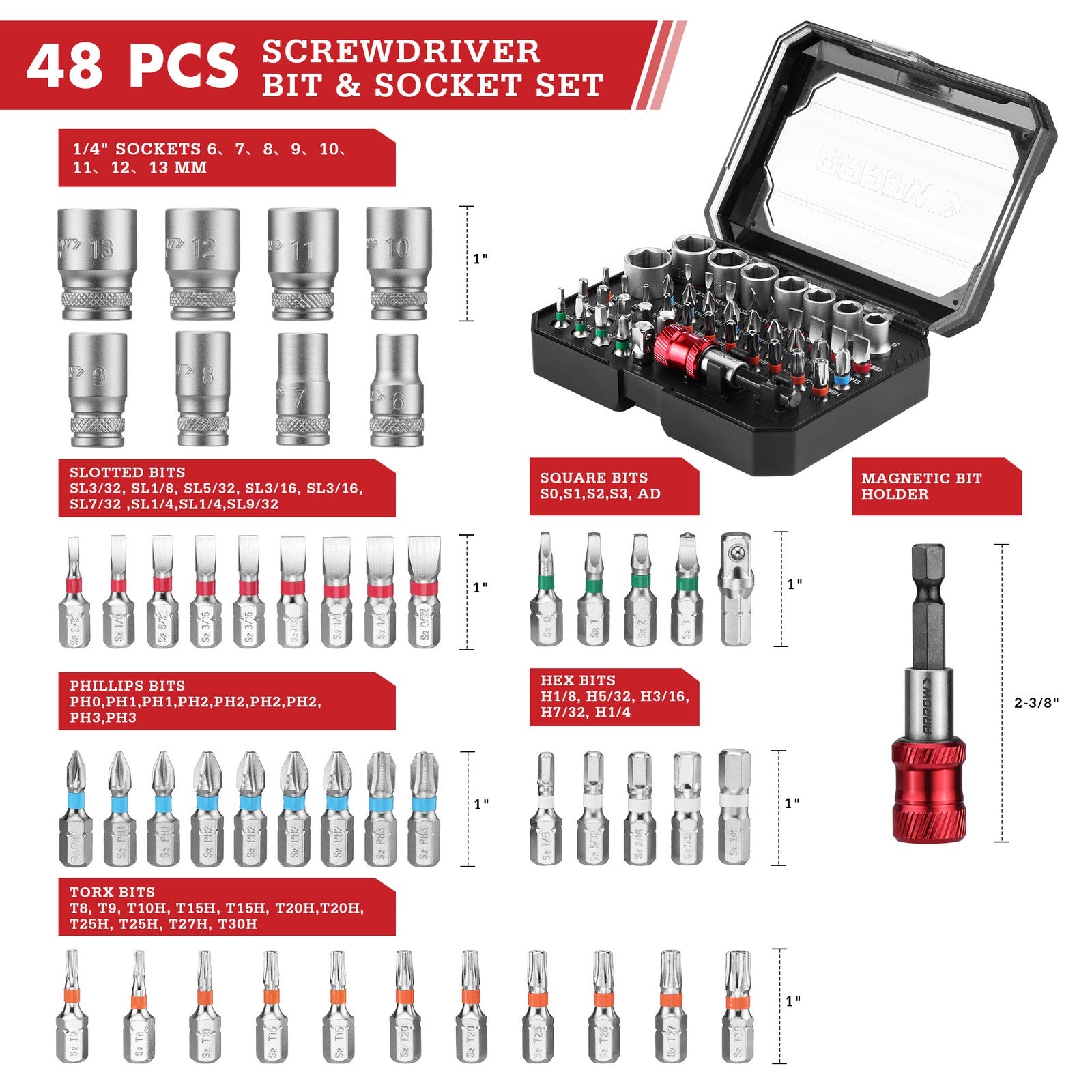 ARROW 48-Piece Screwdriver Bit & Socket Set by ARROW