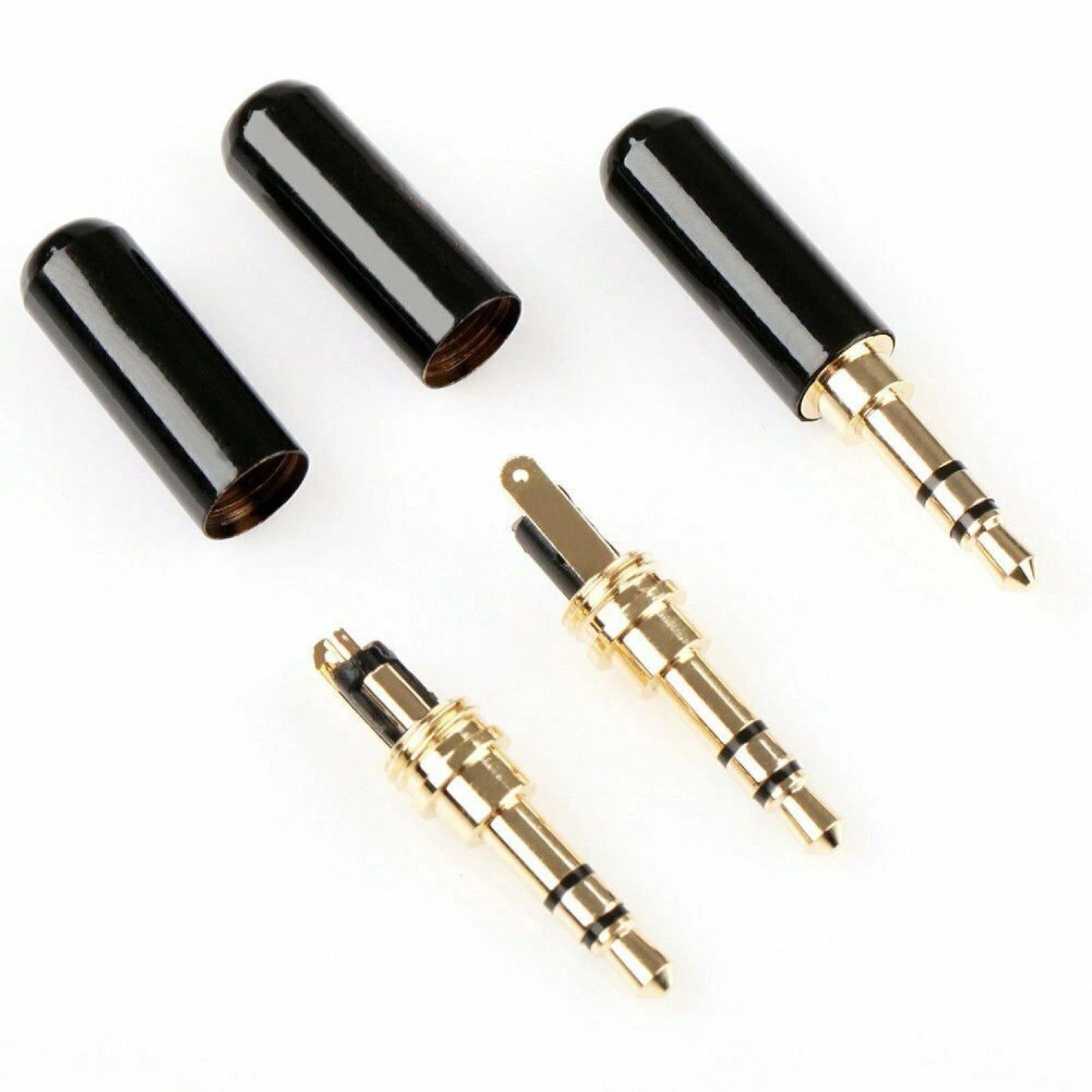 3.5mm Copper Male Stereo Mini Jack Plug Audio Soldering Connector F
