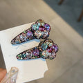 Floral Rhinestone Hair Clips For Women Dainty Flower Design With