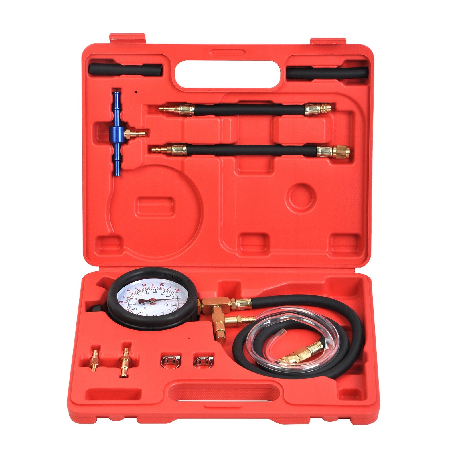 Car Fuel Injection Test Tool Kit 0-145psi, Pump Gauge Pressure Gauge