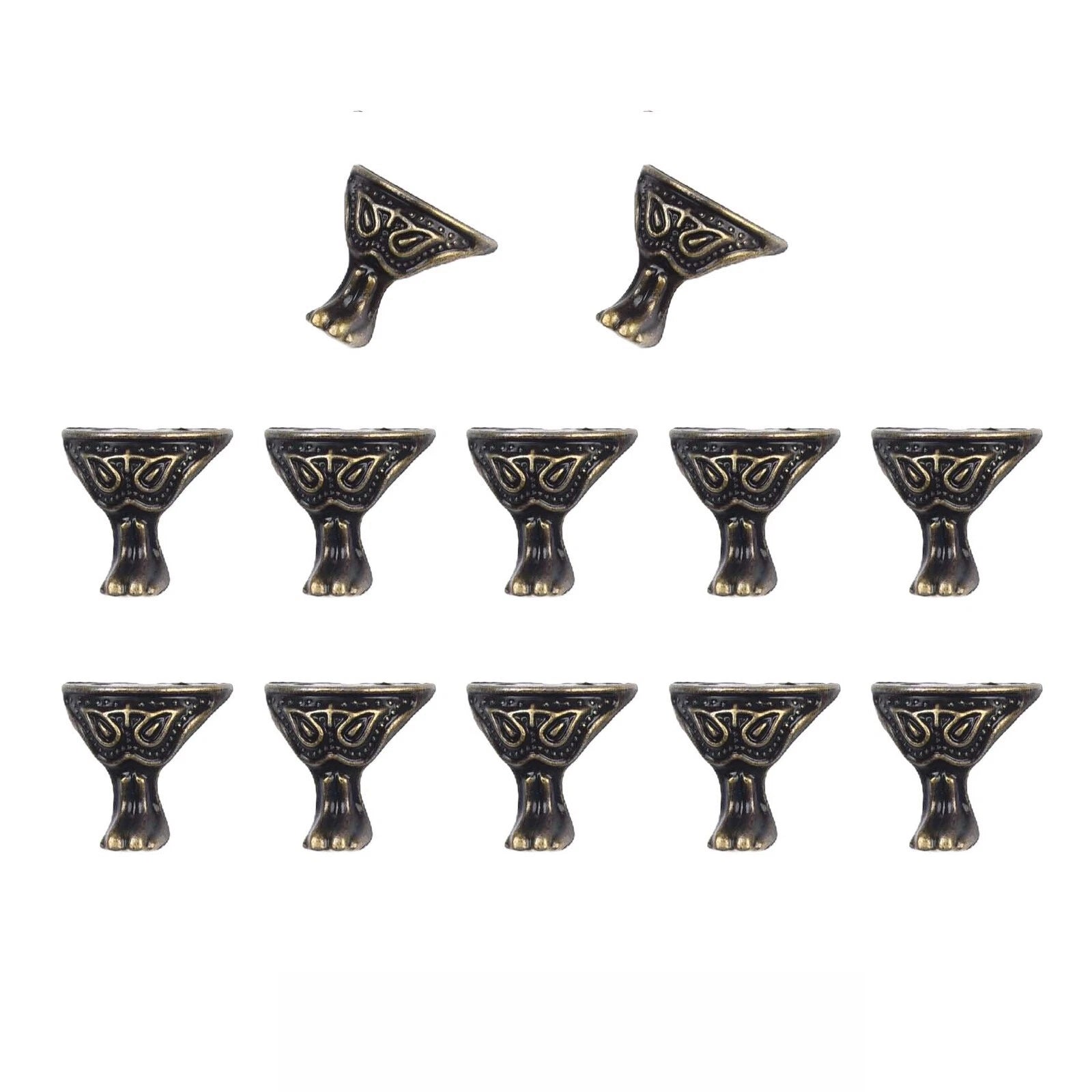 Sturdy Zinc Alloy Box Legs Corner Protector Set Of 12 Rust Proof And