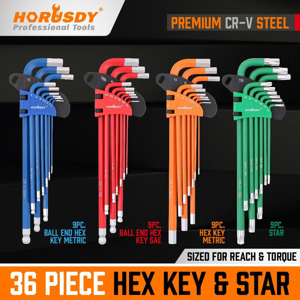 Hex Key Allen Wrench Set Ball End Sae Metric Star | Built Supply Co