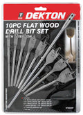 10pc Flat Spade Wood Hole Saw Drill Bits